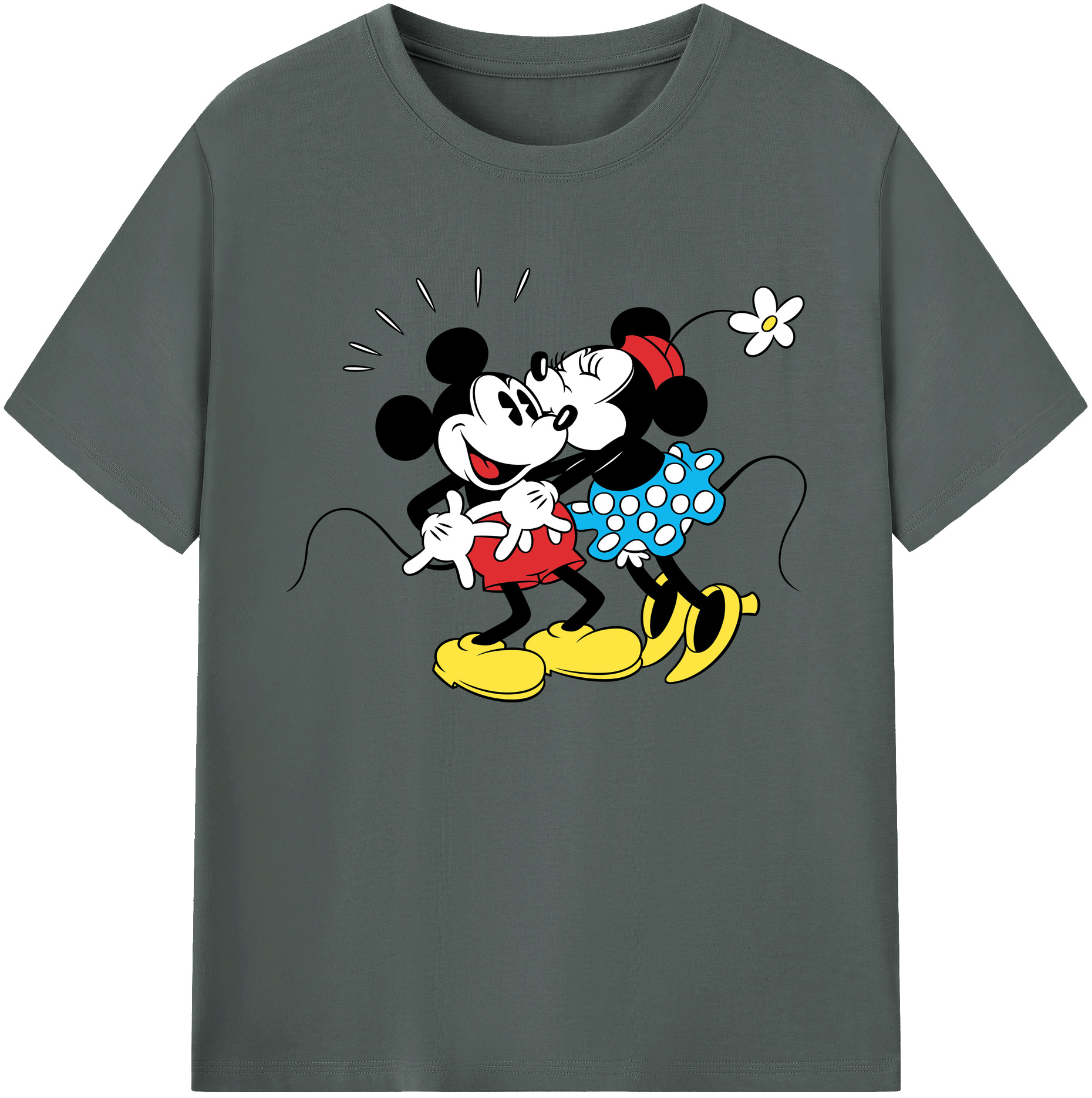 （画像用） ミッキーマウス Mickey Mouse 綿100％ メンズ半袖Tシャツ｜肌触りやわらか＆通気性